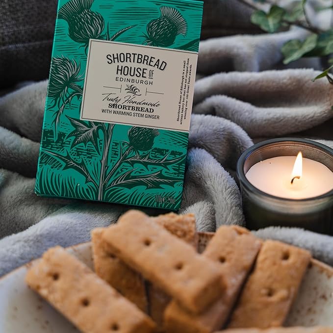 Shortbread House of Edinburgh Truly Handmade Shortbread Fingers with Warming Stem Ginger, 6oz Box (Pack of 3)