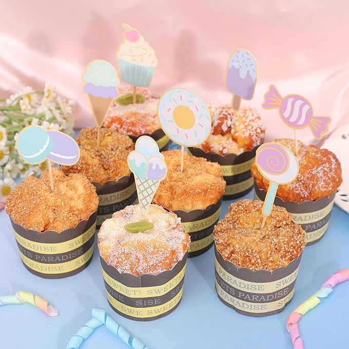 Sweet Dessert Cupcake Toppers - Sweet One Cake Toppers, Donut Ice Cream Candy Birthday Party Decorations, Sweet Dessert Cake Decorations, Sweet One Cake Smash Photo Props竊?Pcs竊?,<div>