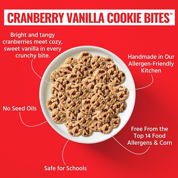 Every Body Eat Crunchy Cookie Bites, Gluten & Dairy Free, Vegan, School Lunch Snacks, (5.5 Ounce (Pack of 3), Cranberry Vanilla)