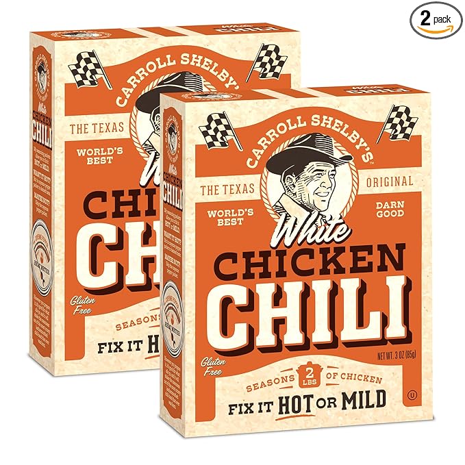 Carroll Shelby's Original Texas Brand White Chicken Chili Kit 3oz Box (Pack of 2)