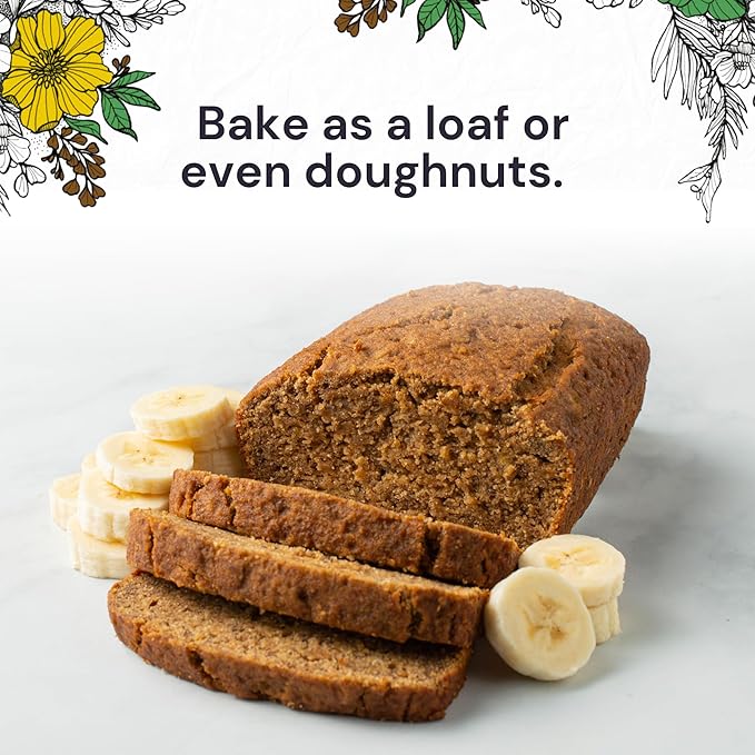 eat G.A.N.G.S.T.E.R. Vegan Banana Bread Mix, Allergy-Friendly Baking Mix, Grain-Free, No Dairy, Nuts, Gluten, Dairy, For Paleo & AIP Diets, Delicious Loaf, Doughnuts, Breakfast, Healthy Snack, Dessert