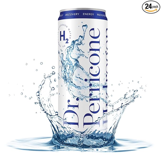 Dr. Perricone Hydrogen Water 24-Pack (12oz) Artesian Water w/ 1.0–1.5ppm Hydrogen – Natural Antioxidant Hydration for Energy, Recovery, Skin & Cellular Health, Premium Aluminum Cans