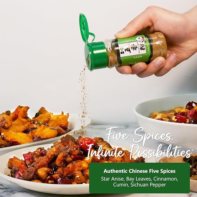 NPG Authentic Chinese Five Spice Blend 1.08 Oz (Pack of 3), Gluten Free, All Natural Ground Chinese 5 Spice Powder, No Preservatives No MSG, Mixed Spice Seasoning for Asian Cuisine & Stir Fry