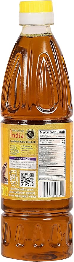 Rani Mustard Oil (Kachi Ghani) 16.9 Ounce (500ml) NON-GMO | Gluten Free | Vegan | 100% Natural | Kosher