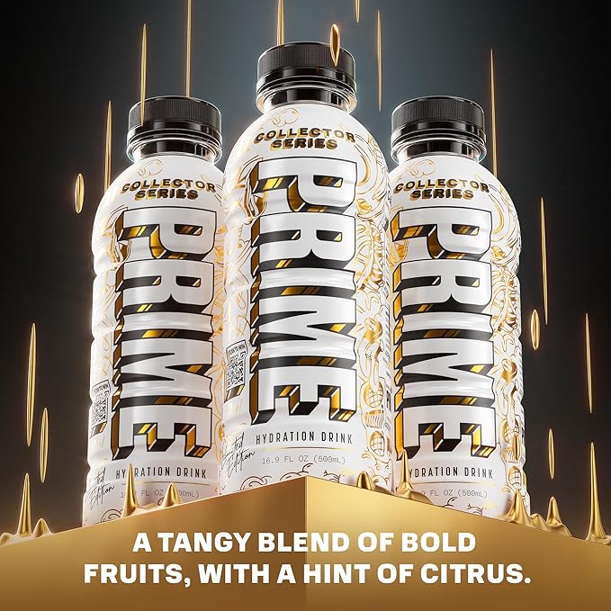 PRIME Hydration Collector Series, Sports Drinks, Electrolyte Enhanced for Replenishing Fluids, 250mg BCAAs, B Vitamins, Antioxidants, Low Sugar, 16.9 Fl Oz, 12 Pack