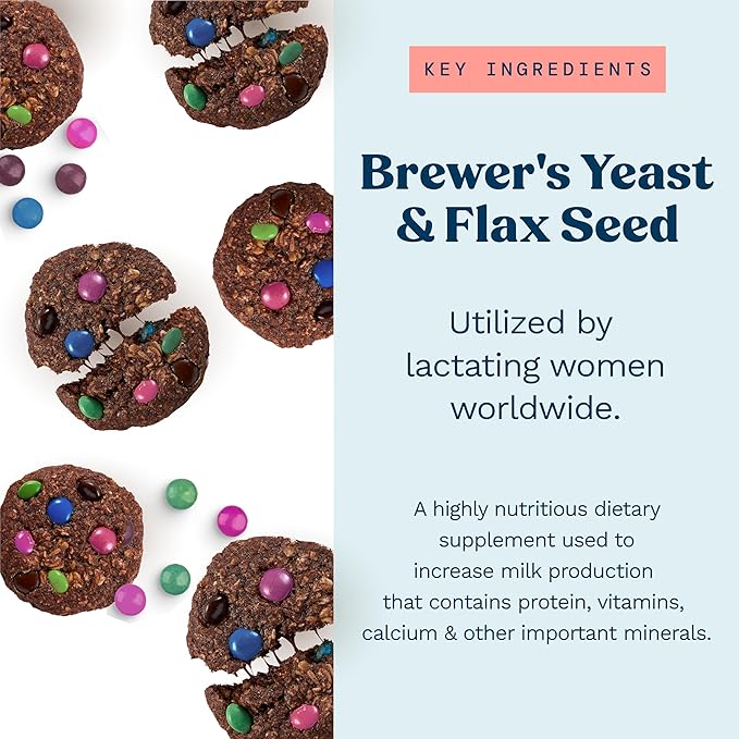 Lactation Cookies Mix - Oatmeal Breastfeeding Cookie Supplement Support for Breast Milk Supply Increase (Rainbow Candy) 16oz