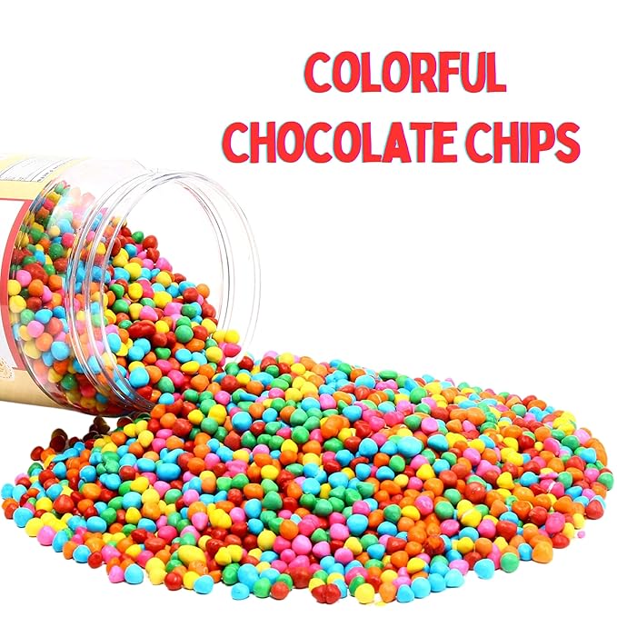 Rainbow Candy Coated Chocolate Chips | 1.5 lbs Cosmic Brownie Sprinkles | Mini Chocolate Baking Chips for Ice Cream & Cake Decorating | Kosher Nut Free Non GMO Vegan & Gluten Free | Stern’s Bakery