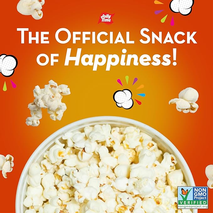 Jolly Time Healthy Pop Microwave Popcorn, Low Fat Gluten Free Non-GMO, 3oz Sharing Bag, 3 Bags Per Carton (Healthy Pop - Crispy N' White, 3 Ounce (Pack of 36))