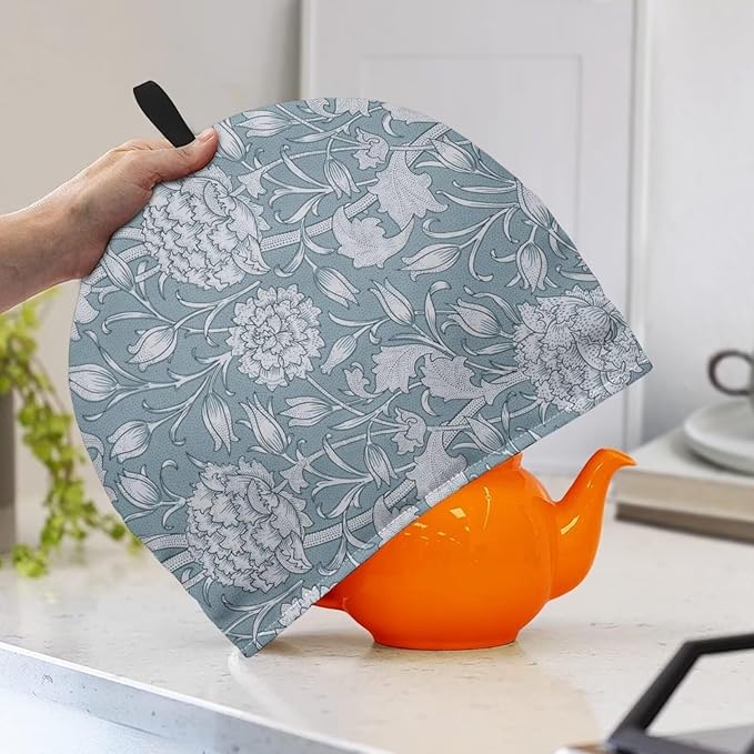Blue William Morris Pattern Tea Cozy Kitchen Kettle Dust Cover Washable Teapot Dust Tea Kettle Cover for Tea Pot Christmas Decorative Kitchen竊뉰lue竊?"<div>