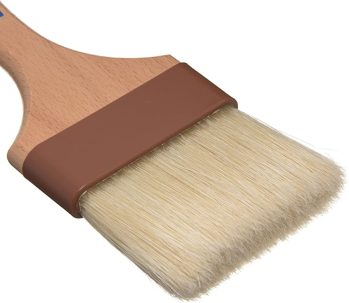 SPARTA 4037500 Boarhair Basting Brush, Flat Brush with Sturdy Wood Handle, 9.25"L x 3"W, Wood Handle