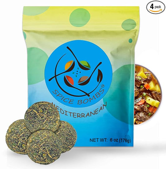 Mediterranean Spice Bombs Seasoning Pack of 4 - Spice Mix for Soup Stew Marinade
