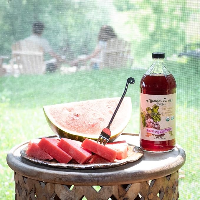 Mother Earth, Organic Apple Cider Vinegar, Red Wine Vinegar and White Wine Vinger with The Mother, OACV, ACV, Raw, Unpasteurized, Unfiltered (3/16oz Glass Bottle)