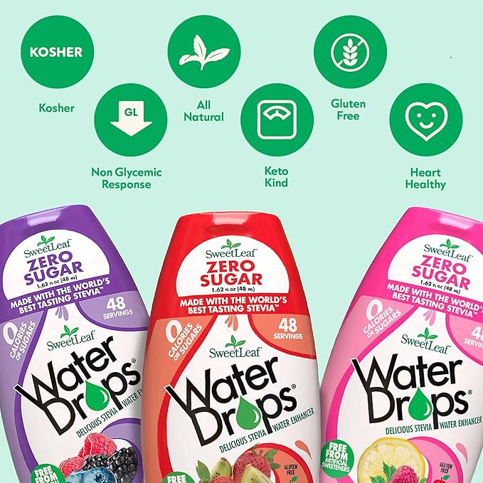 SweetLeaf Water Flavoring Drops - Stevia Water Enhancer, Sugar Free, Zero Calorie Water Additive