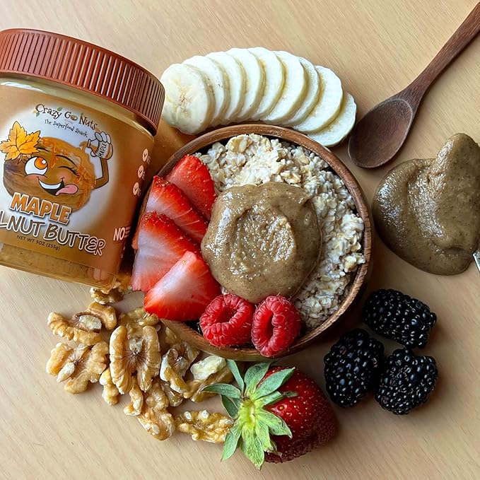 Crazy Go Nuts Walnut Butter Variety Pack - Plain w/Seal Salt, Maple, Oatmeal Cookie - Healthy Snacks, Keto, Vegan, Low Carb, Gluten Free, Superfood - Natural, Non-GMO, Omega 3 Fatty Acids (3-Pack)