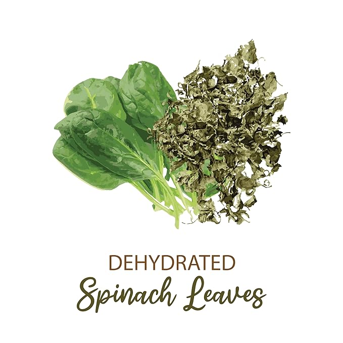 SHROOTS Dehydrated Spinach (Palak) Leaves Flakes Pure Vegetarian Gluten-Free No Added Salt Easy Cooking Essential Machine Dried Vegetables with Natural Aroma Ideal for Everyday Meals 1.06 oz Pack of 1