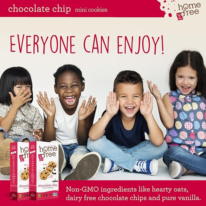 Homefree Treats You Can Trust Gluten Free Mini Cookies, Chocolate Chip, 5-Ounce (Pack of 6)