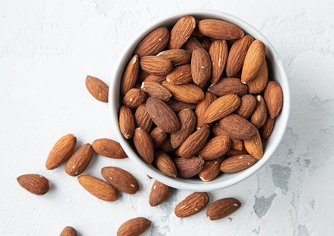 Food to Live Dry Roasted California Almonds with Himalayan Salt, 1 Pound Oven Roasted, Lightly Salted Nuts, No Oil Added, Vegan, Kosher, Bulk. High in Protein and Essential Fatty Acids. Great Snack