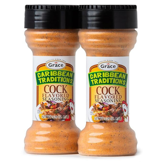 Grace Caribbean Traditions Cock Seasoning 5.29oz - 2 Pack - Jamaican Cock Flavored - Poultry & Chicken Seasoning for Grilling