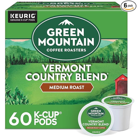 Green Mountain Coffee Roasters Vermont Country Blend Keurig Single-Serve K-Cup Pods, Medium Roast Coffee, 60 Count (6 Packs of 10)