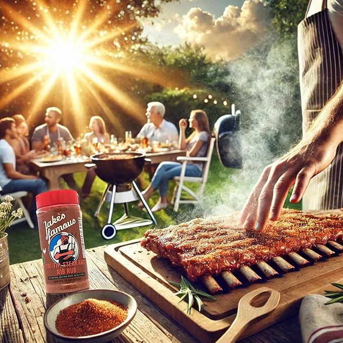 Jake's Righteous Rubs Tri Tip, Steak & Rib Rub 11 Oz All Purpose, Brown Sugar BBQ Seasoning for Beef, Pork, Chicken, Ribs, Prime Rib, Gluten-Free, No MSG (Pack of 1)