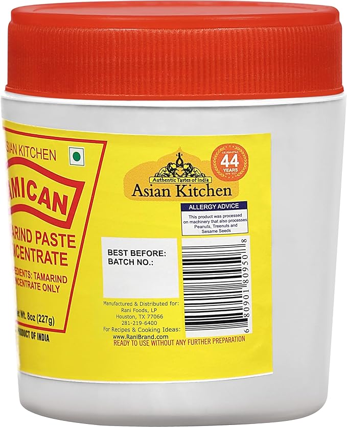 Asian Kitchen Tamarind Concentrate 8oz (227g) ~ Gluten Free, No added sugar | All Natural | Vegan | NON-GMO | Kosher | No Colors | Indian Origin