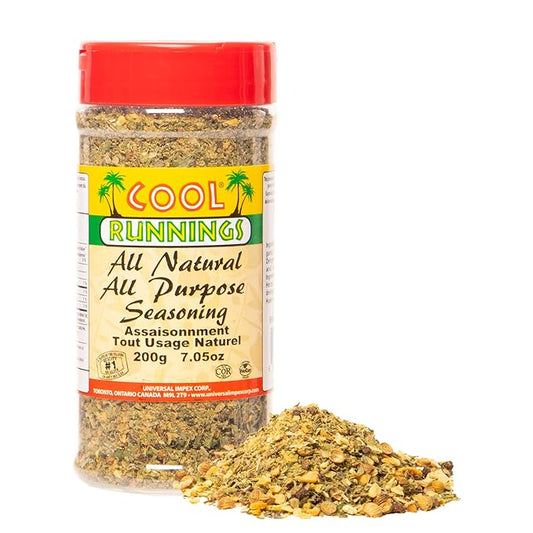 Cool Runnings All Natural All Purpose Seasoning 200g - No Salt, No Sugar, No Artificial Additives, Perfect for Grilled, Roasted, Baked and Steamed Meats, Vegetables, and Seafood