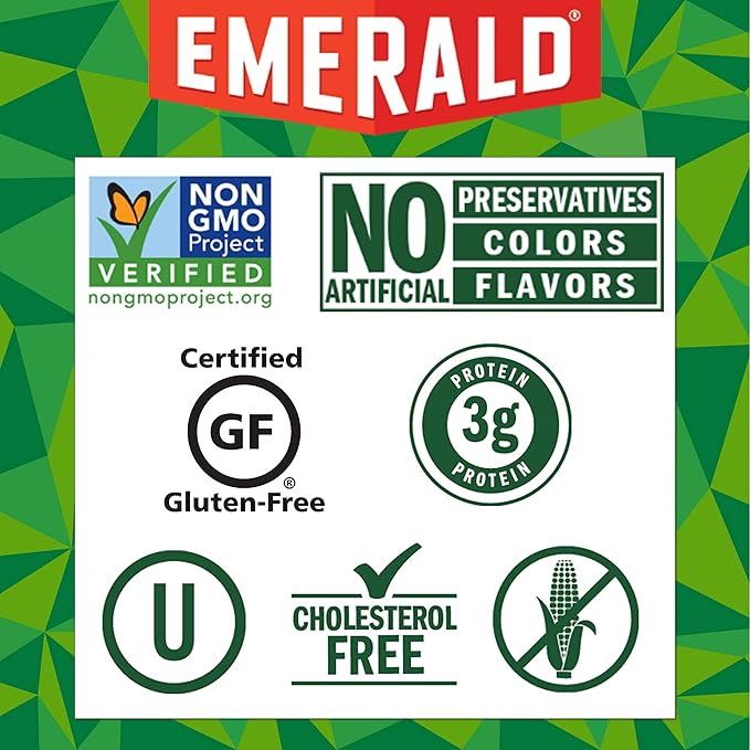 Emerald Nuts Unsalted Almonds and Walnuts 7 Ct (1-Pack), 100-Calorie Individual Packs of Nut Blend, Kosher Certified, Non-GMO, Contains No Artificial Preservatives, Flavors or Synthetic Colors