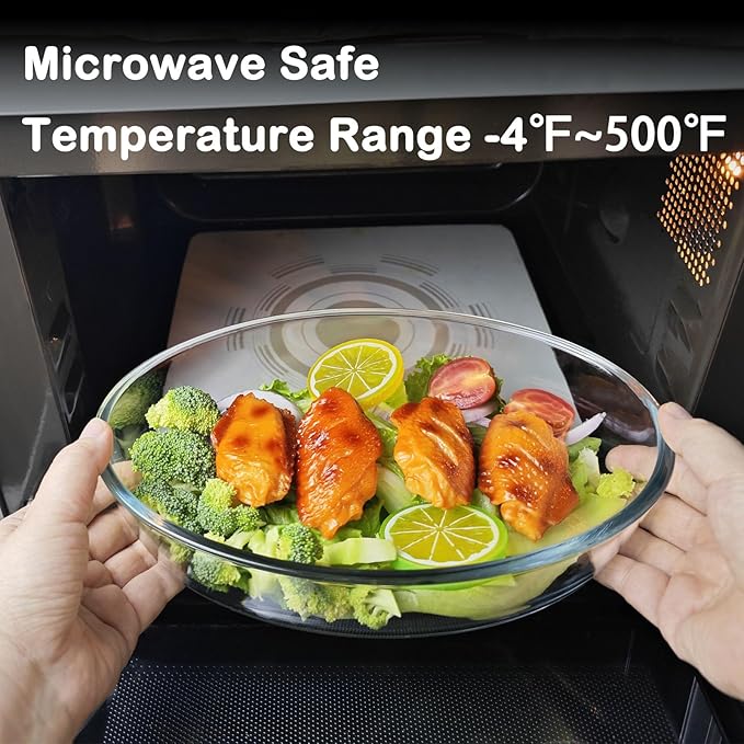 1.6L Glass Baking Dish for Oven, Borosilicate Glass Casserole Dish, Oven Safe Glass Baking Pan