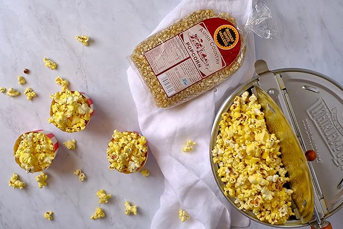 Amish Country Popcorn | 2 Lb Medium White Popcorn | Old Fashioned, Non-GMO and Gluten Free (2lb Bags)