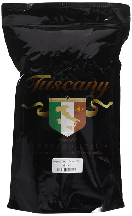 Tuscany Organic French Roast Coffee, Dark Roast, Ground, 5-Pound Bag