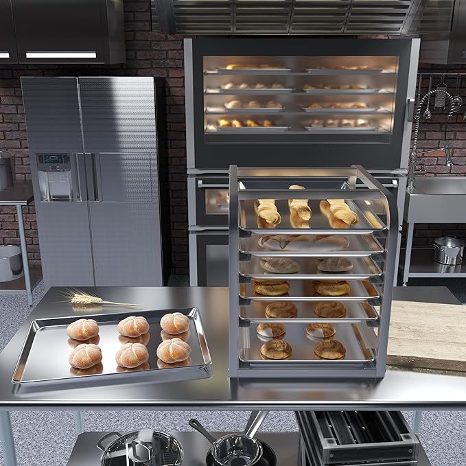 Pack of 12 | 18 in. x 26 in. Full Size Aluminum Bun. / Sheet Pan | Ideal for baking, roasting, cooling, prepping, or storing - a must-have in restaurants, bakeries, and busy kitchens.
