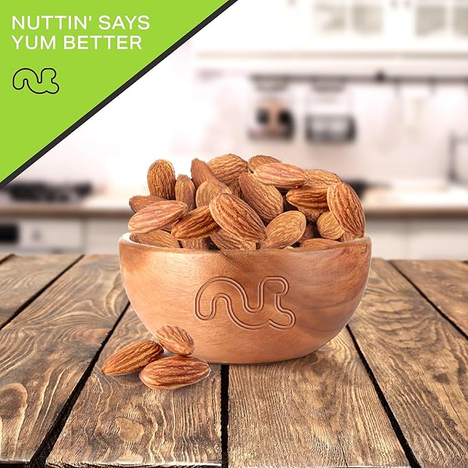 NUT CRAVINGS - Raw Whole Almonds, Unsalted, Shelled, (32oz - 2 LB) Bulk Nuts Packed Fresh in Resealable Bag - Kosher Healthy Snack, Food Assortments Ideal for Trail Mixed Nuts