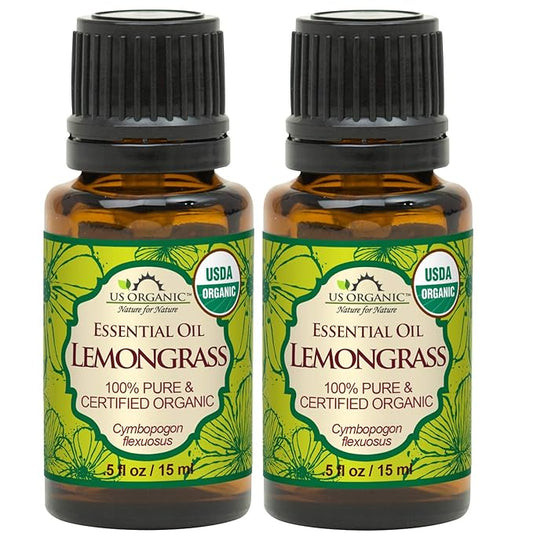US Organic 100% Pure Lemongrass Essential Oil, USDA Certified Organic, Extracted by Steam