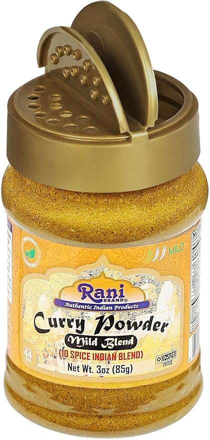 Rani Curry Powder Mild (10-Spice Authentic Indian Blend) 3oz (85g) PET Jar, Pack of 12 ~ All Natural | Salt-Free | NO Chili or Peppers | Vegan | Gluten Friendly | NON-GMO | Kosher | Indian Origin