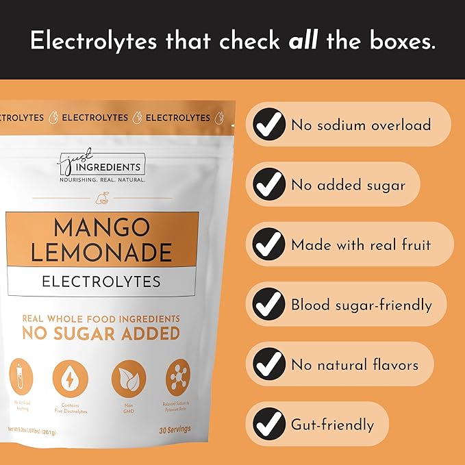 Mango Lemonade Electrolytes ??30?‘Serving Hydration Drink Mix with Coconut Water, Sea Salt, and Trace Minerals ??Supports Hydration, Recovery, and Electrolyte Balance*