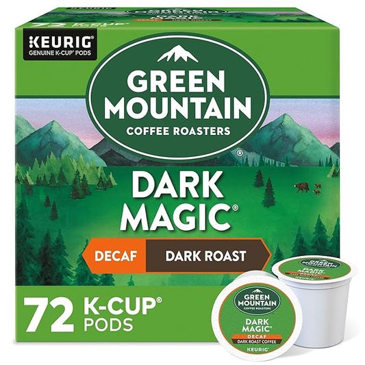 Green Mountain Coffee Roasters Dark Magic Decaf Keurig Single-Serve K-Cup pods, Dark Roast Coffee, 72 Count