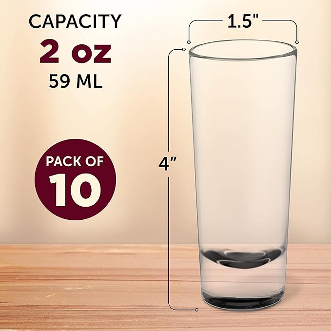 DISCOUNT PROMOS Cordial Shooter Shot Glasses 2 oz. Set of 10, Bulk Pack - Great for Birthdays, Parties, Indoor & Outdoor Events - Black