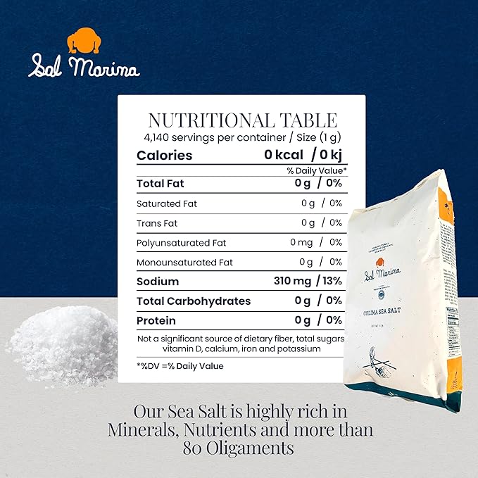 SAL MARINA | Unrefined Colima Sea Salt 9 lbs - Harvested Hand | Kosher Salt 100% Natural - Vegan Gluten Free Organic Table Salt Seasoning Food