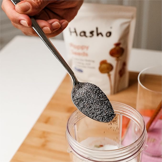 Hasho Whole Poppy Seeds ??Indigo (8 oz) ??Non-GMO, Vegan ??For Baking & Sprinkling