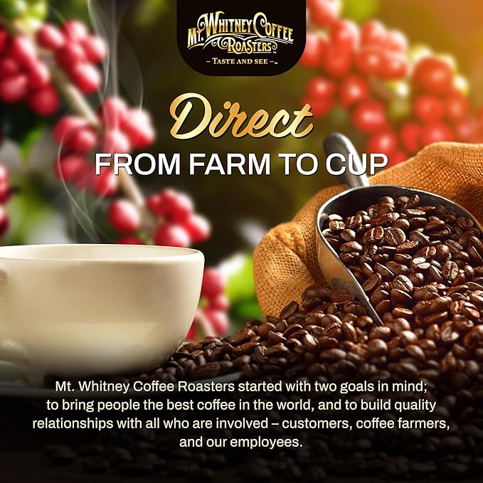 Mt. Whitney Organic Papua New Guinea, Medium Dark Roast, Low Acid Coffee (Whole Bean, 5Lb)