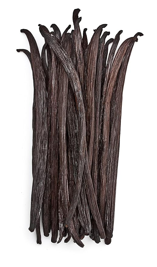 25 Tahitian Vanilla Beans - Premium Grade B Whole Vanilla Pods - For Vanilla Extract, Cooking, Baking, & Desserts - Rich, Creamy Flavor - 100% Vegan & Kosher - Non-GMO & Gluten-Free - Native Vanilla