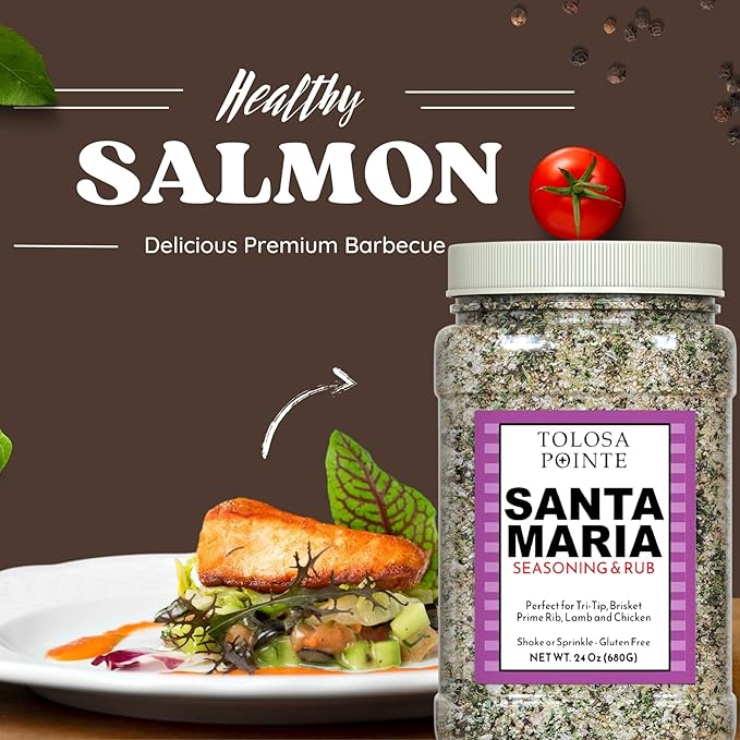 Tolosa Pointe Santa Maria Seasoning & BBQ Rub 24oz ??Authentic California Blend, Gluten-Free, No Preservatives ??Multipurpose Grill Seasoning for Tri-Tip, Steak, Chicken, Pork, Vegetables (1 Pack)