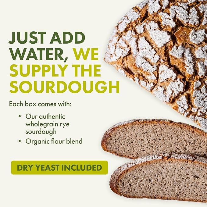 Let???Bake Bread Organic Vienna Sourdough Rye Baking Mix - Artisan Loaf with Aromatic Spices - USDA Organic, Non-GMO, Real Sourdough, No Additives, Easy Home Baking - 17.64 oz (1 Pack)