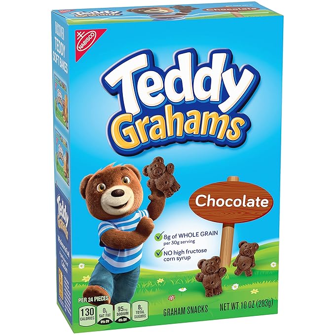 Teddy Grahams Chocolate Graham Snacks,10 Ounce (Pack of 12)