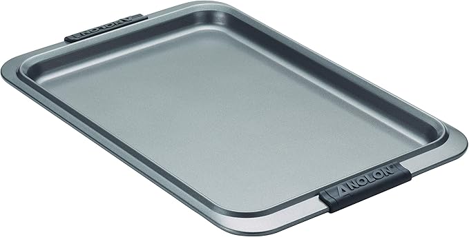 Anolon Advanced Nonstick Bakeware with Grips, Nonstick Cookie Sheet / Baking Sheet - 11 Inch x 17 Inch, Gray