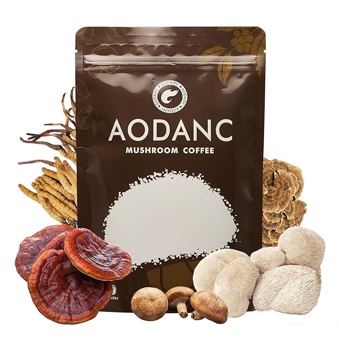 Mushroom Coffee is Produced in a US FDA-Registered Factory Mushroom Blend Instant Coffee for Energy Digestion and Immune Support 30 Servings Per Bag (Coconut)