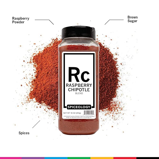 Spiceology - Raspberry Chipotle Sweet & Spicy All-Purpose BBQ Seasoning Spice Rub - 16 oz