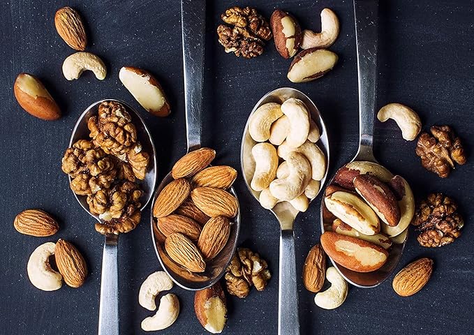 Food to Live Mixed Raw Nuts, 8 Pounds ??Cashews, Brazil Nuts, Walnuts, Almonds, Unsalted, Kosher, Vegan, Bulk