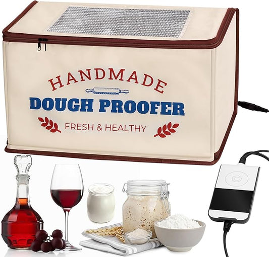 Folding Dough Proofer Box with Temp Control (50-130?? & 24H Timer, Extra Large Bread Proofing Box for Sourdough, Pizza, Yogurt, Seed Starting, 3D Filament Drying, Space-Saving & Easy to Use