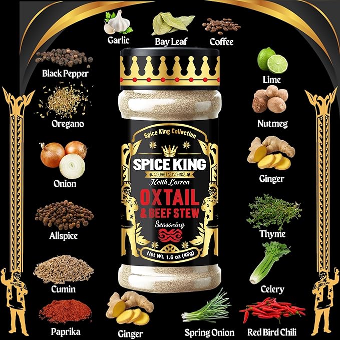 Spice King Oxtail & Beef Stew Seasoning ??1.8 Oz Shaker Bottle ??Jamaican Oxtail Seasoning for Meat, Stews, and Marinades with Authentic Caribbean Flavor